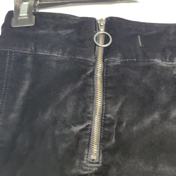 Free People Women's Black Velvet Button Stretch Mini Skirt Size 29 - Picture 9 of 13